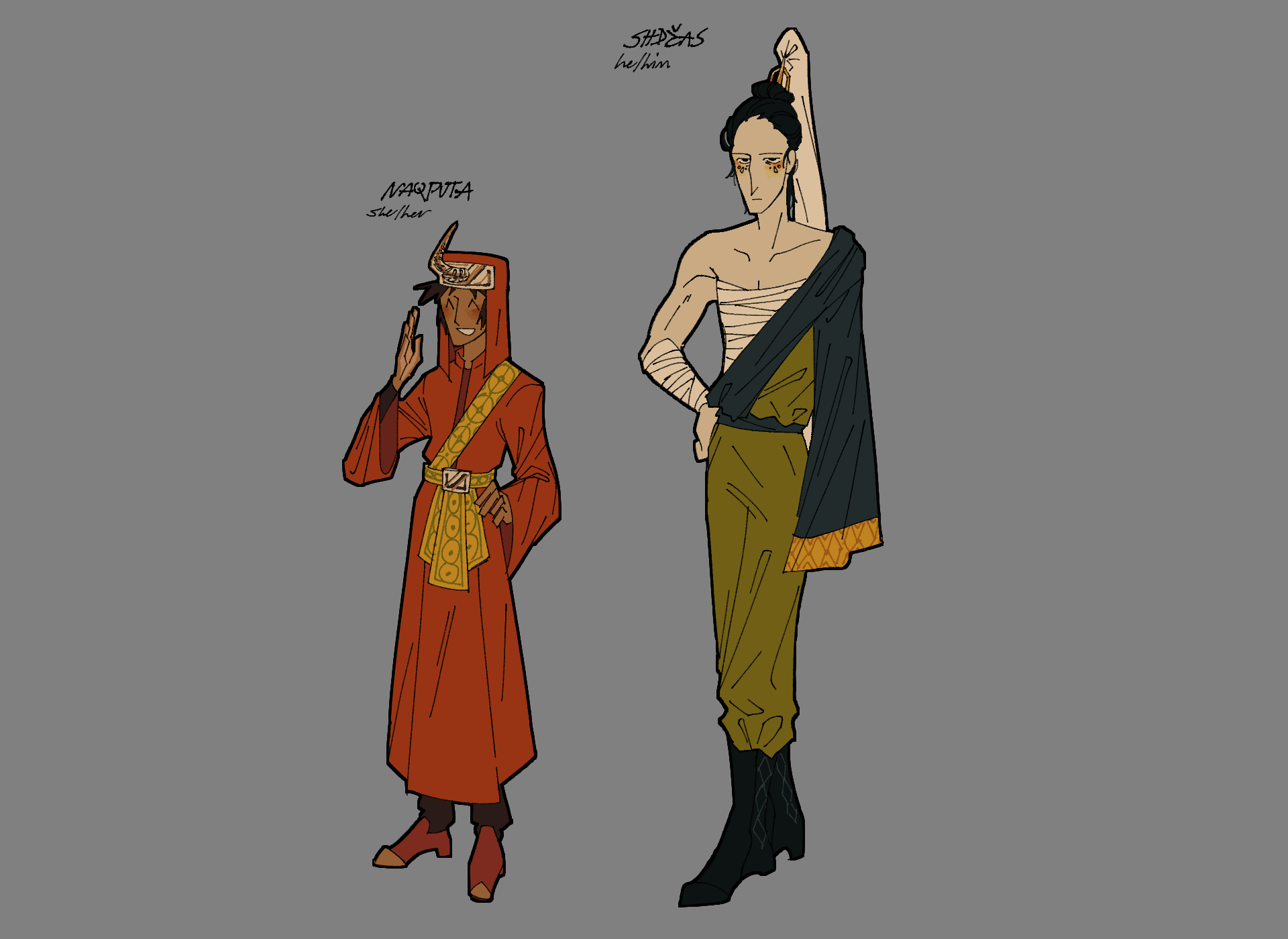 My characters Naqputa and Shdzas.